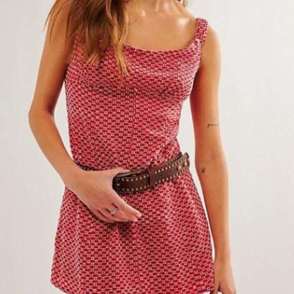 Free People Women's Red Berry Kiss Mini Dress (NWT) - Picture 3 of 12